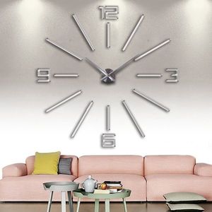IZMAEL Nástěnné nalepovací hodiny Mirro KP16517 stříbrná obraz