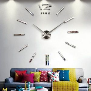 IZMAEL Nástěnné nalepovací hodiny Elegant KP16518 stříbrná obraz