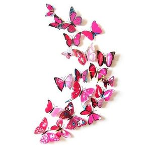 Motýli na stěnu 12ks Růžová obraz