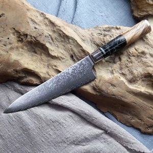 Damaškový kuchyňský nůž Hamamacu Černá/Hnědá obraz