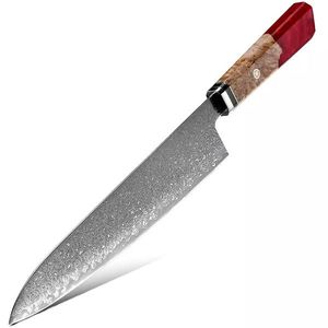 Damaškový kuchyňský nůž Kurume Chef/Červená/36cm obraz
