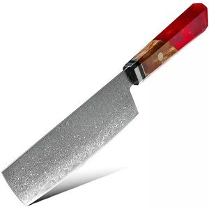 Damaškový kuchyňský nůž Kurume Cleaver/Červená/30, 5cm obraz