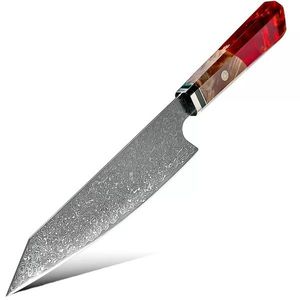 Damaškový kuchyňský nůž Kurume Chef/Červená/33, 8cm obraz