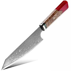 Damaškový kuchyňský nůž Kurume Chef/Červená/28cm obraz