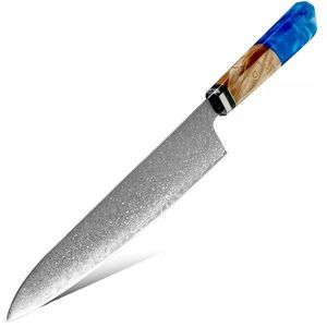 Damaškový kuchyňský nůž Kurume Chef/Modrá/36cm obraz