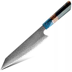 Damaškový kuchyňský nůž Saltama Kiritsuke/Tm.Zelená obraz