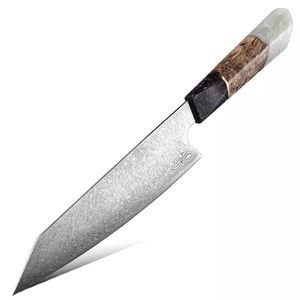 Damaškový kuchyňský nůž Saltama Kiritsuke/Bílá obraz