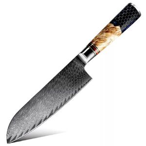 Damaškový kuchyňský nůž Honeycomb Santoku obraz