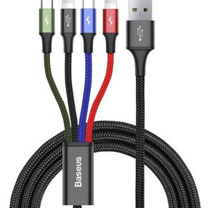 Baseus Rychlonabíjecí kabel 4v1 2x Lightning, USB C, MicroUSB 3, 5A 1, 2m obraz