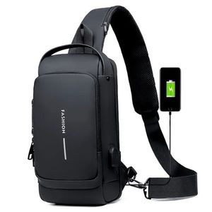 Taška přes rameno s USB nabíjením proti krádeži Černá obraz