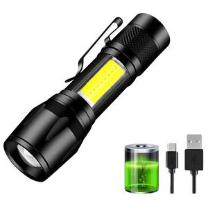 Mini LED baterka s USB nabíjaním-Čierna obraz