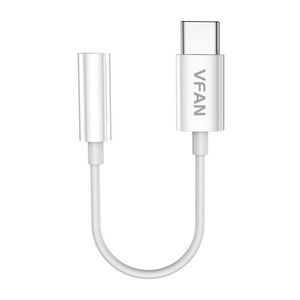 Vipfan kabel USB C pro jack 3.5mm AUX Bílá obraz