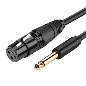 Ugreen audio kabel k XLR mikrofonu (samice) 6, 35 mm jack (samec) 3 m Černá obraz