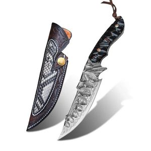 Damaškový lovecký nůž MASTERPIECE Renzo Černá obraz