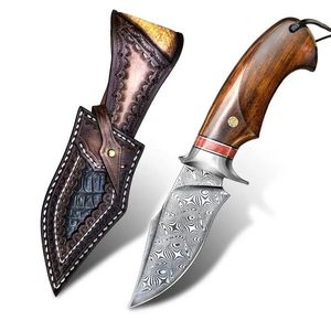 Damaškový lovecký nůž MASTERPIECE Ryotaro Hnědá obraz