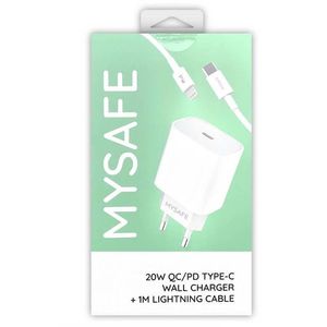 MySafe 20W Síťová nabíječka Typ C + Lightning kabel 1m Bílá obraz