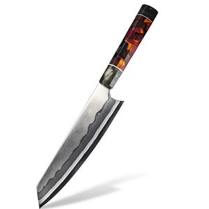 Damaškový kuchyňský nůž Asahikawa Kiritsuke/Hnědá obraz