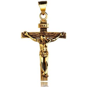 IZMAEL Přívěsek na řetízek Jesus Cross Zlatá KP28571 obraz