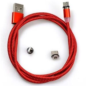 USB nabíjecí kabel 3v1 s magnetickými koncovkami Červená obraz