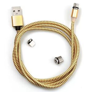 USB nabíjecí kabel 3v1 s magnetickými koncovkami Zlatá obraz
