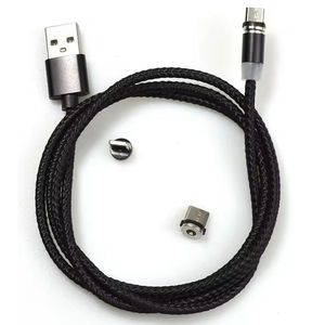 USB nabíjecí kabel 3v1 s magnetickými koncovkami Černá obraz