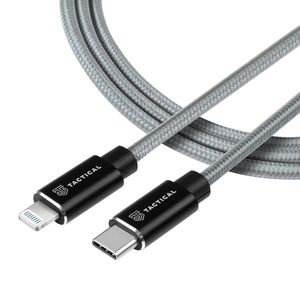 Tactical Aramid extra pevný kabel USB C/Lighting MFI 1m Šedá obraz