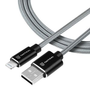 Tactical Aramid extra pevný kabel USB A/Lighting MFI 1m Šedá obraz