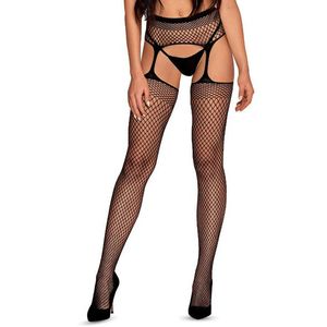 Hravé punčochy S815 garter stockings - Obsessive S/M/L Černá obraz