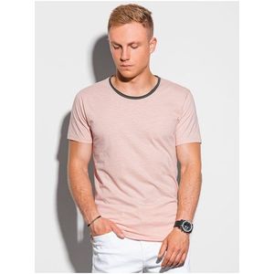Růžové pánské basic tričko Ombre Clothing obraz