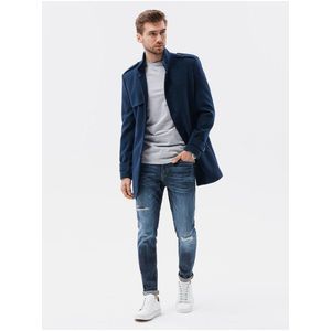 Tmavě modrý pánský kabát Ombre Clothing obraz