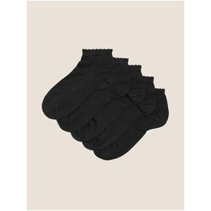 5 párů bezešvých kotníkových ponožek Marks & Spencer černá obraz