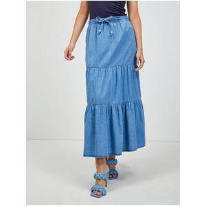 Modrá džínová maxi sukně s volány ORSAY obraz