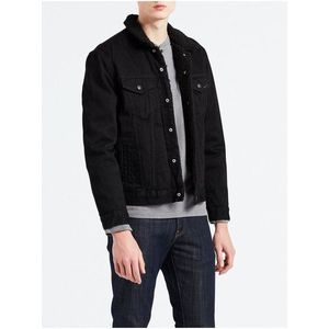 Černá pánská džínová bunda s umělým kožíškem Levi's® obraz