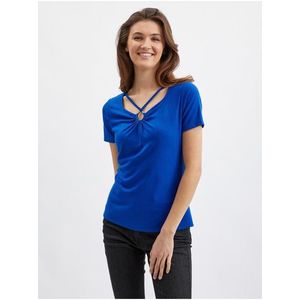 Modré dámské tričko s ozdobným detailem ORSAY obraz