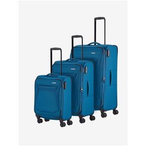 Sada tří cestovních kufrů v petrolejové barvě Travelite Chios S, M, L Petrol obraz