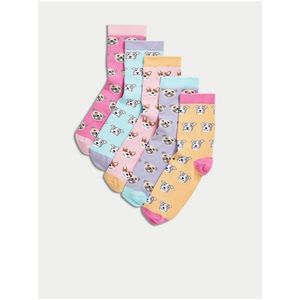 Sada pěti párů holčičích barevných ponožek s motivem psa Marks & Spencer obraz