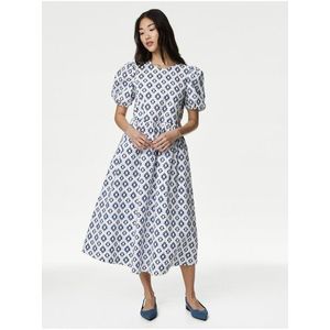 Modro-bílé dámské vzorované šaty Marks & Spencer obraz