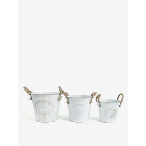 Sada tří kbelíků v bílé barvě Kaemingk obraz