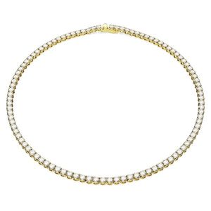 Swarovski Luxusní pozlacený náhrdelník s čirými krystaly Matrix Tennis 5681795 41 cm obraz