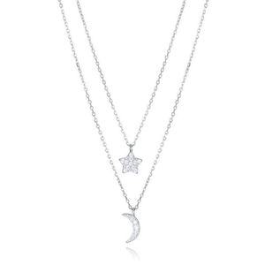 Viceroy Dvojitý stříbrný náhrdelník Hvězda a Měsíc Trend 13203C000-30 obraz