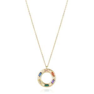 Viceroy Módní pozlacený náhrdelník s barevnými zirkony Elegant 13208C100-39 obraz