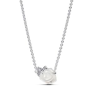 Pandora Stříbrný náhrdelník Rozkvetlá bílá růže 393206C01-45 obraz