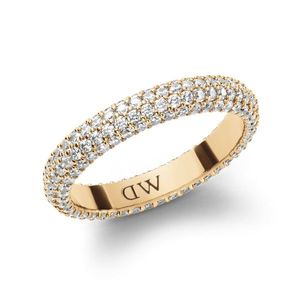 Daniel Wellington Třpytivý pozlacený prsten s krystaly Pavé DW0040064 56 mm obraz