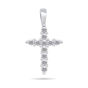 Brilio Silver Třpytivý stříbrný přívěsek se zirkony Křížek PT68W obraz