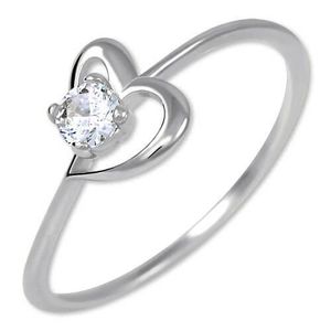 Brilio Silver Stříbrný zásnubní prsten s krystalem Srdce 426 001 00535 04 55 mm obraz