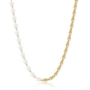 S`Agapõ Úchvatný pozlacený náhrdelník s perlami Chunky SHK64 obraz