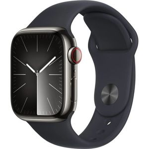 Apple Apple Watch Series 9 Cellular 41mm Grafitová ocel s temně inkoustovým sportovním řemínkem - M/L obraz
