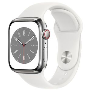 Apple Apple Watch Series 8 GPS + Cellular 41mm Silver Steel, White Sport obraz