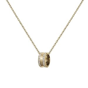 Daniel Wellington Třpytivý pozlacený náhrdelník s kruhovým přívěskem Elan Lumine DW00400510 obraz