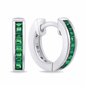 Brilio Silver Stylové stříbrné kruhy se zelenými zirkony EA664WG obraz